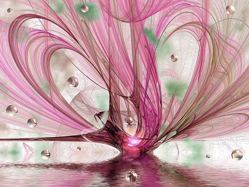 Abstract pink fractal art