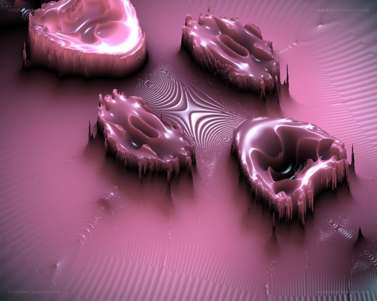 abstract pink fractal forms