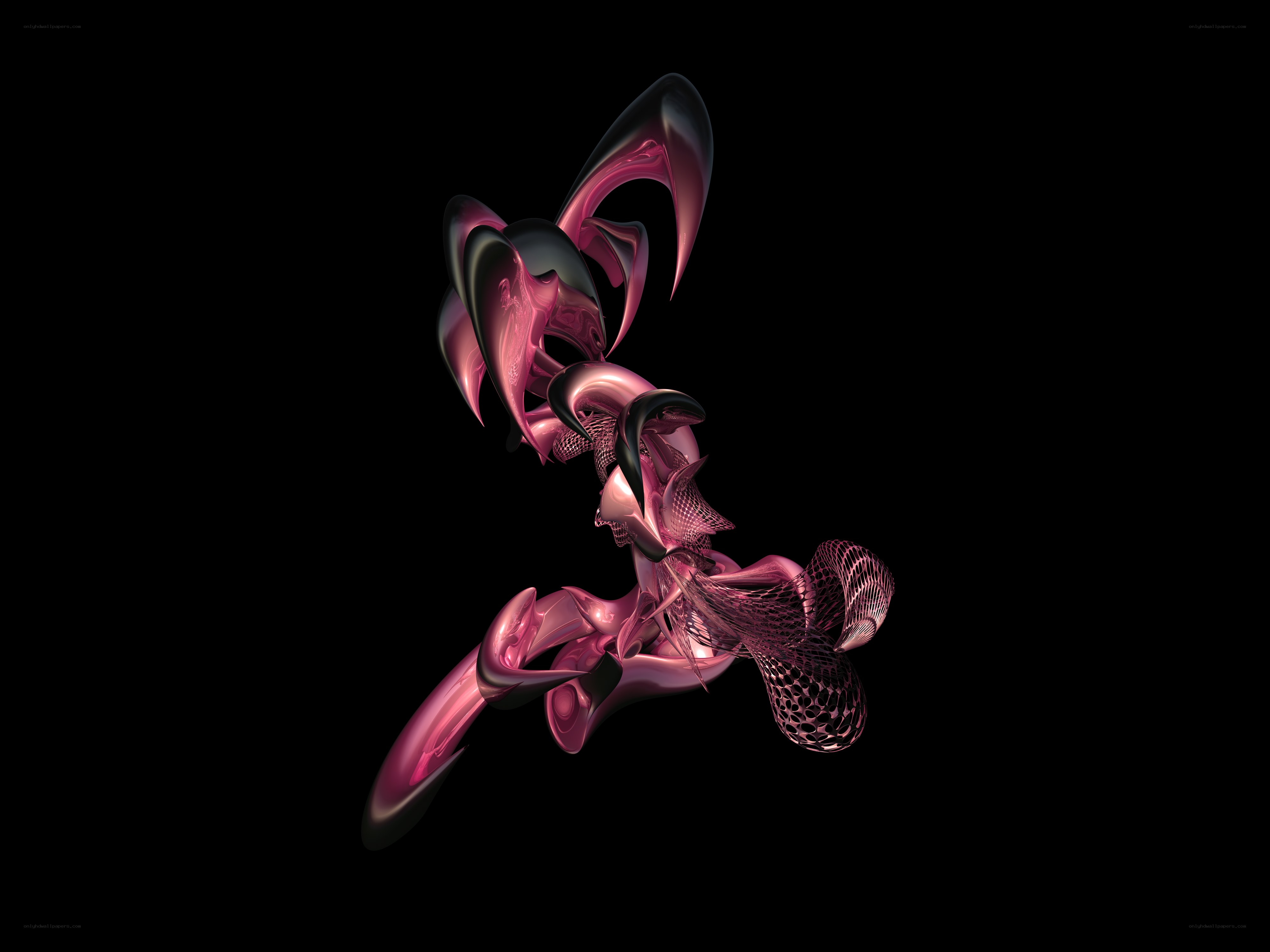 abstract pink fractal sculpture