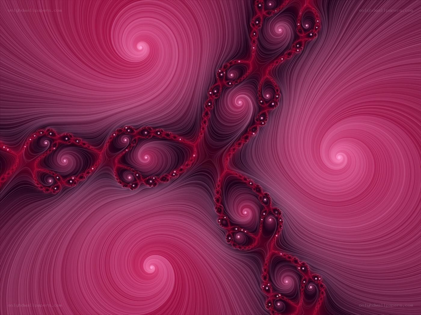 Abstract pink fractal swirls