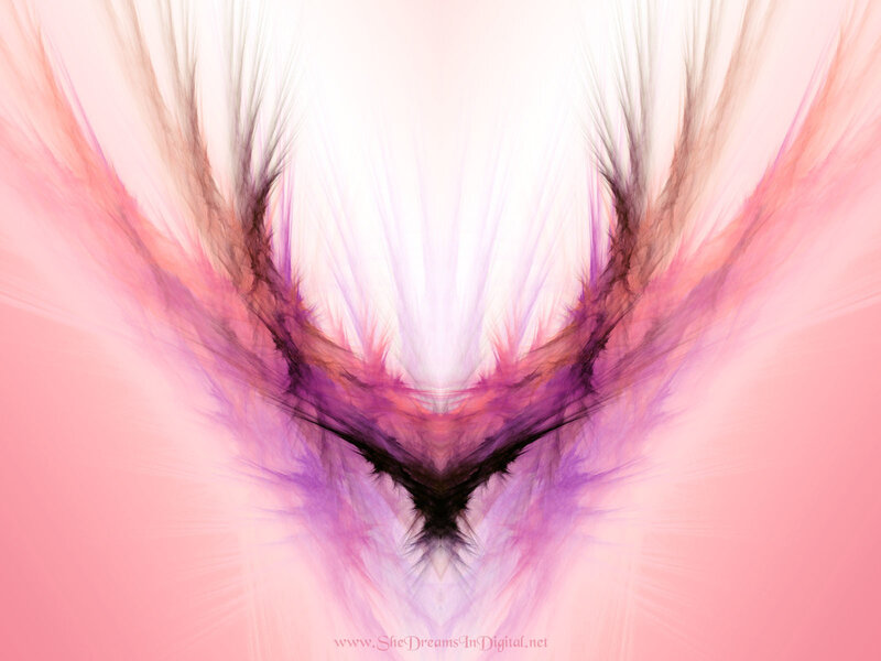 Abstract pink fractal wings