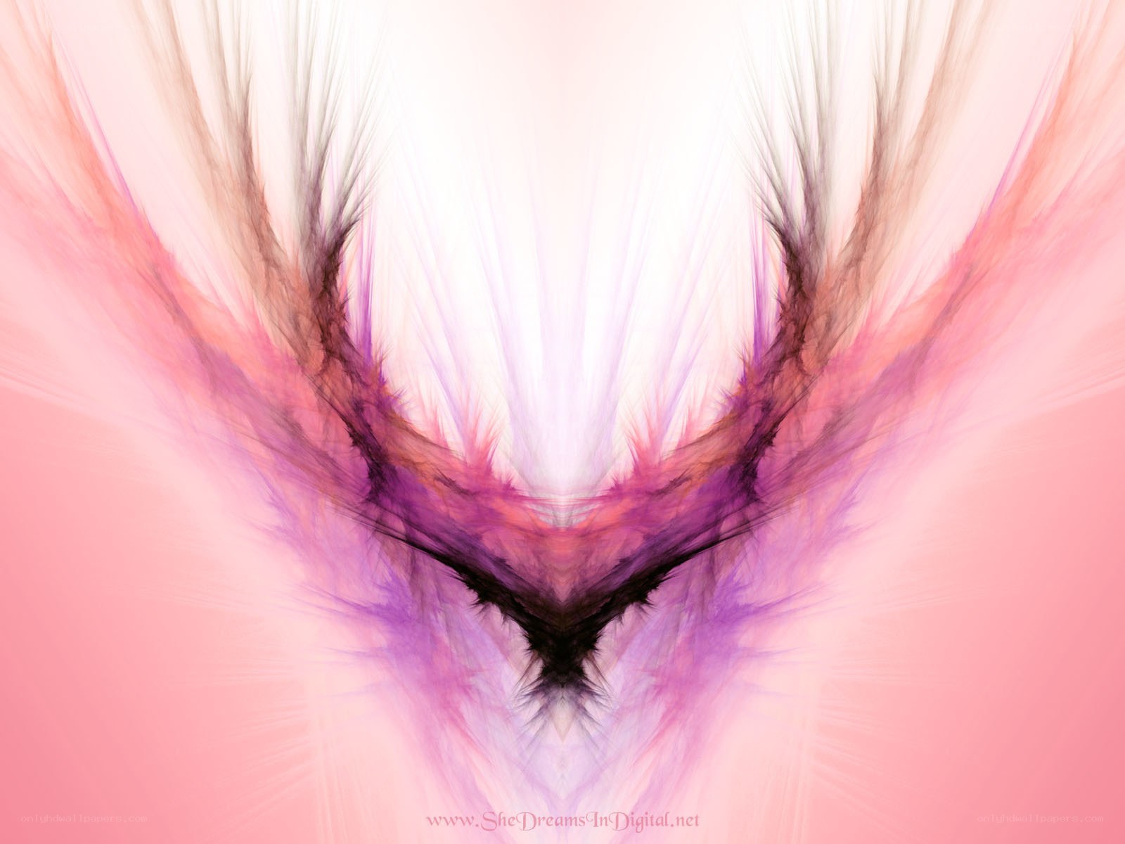 Abstract pink fractal wings