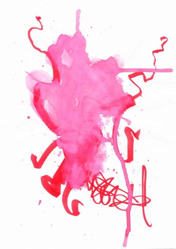abstract pink ink splatter