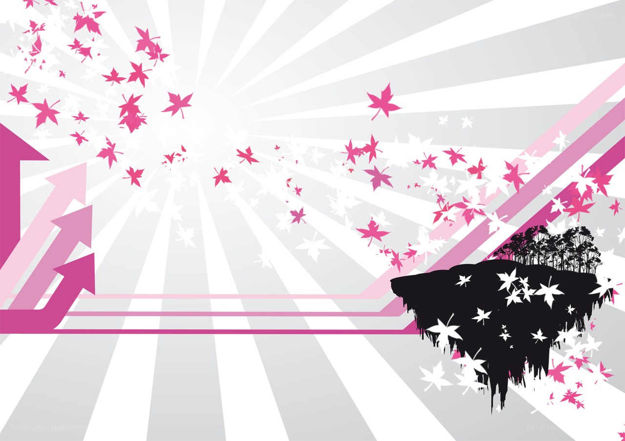 abstract pink leaf design