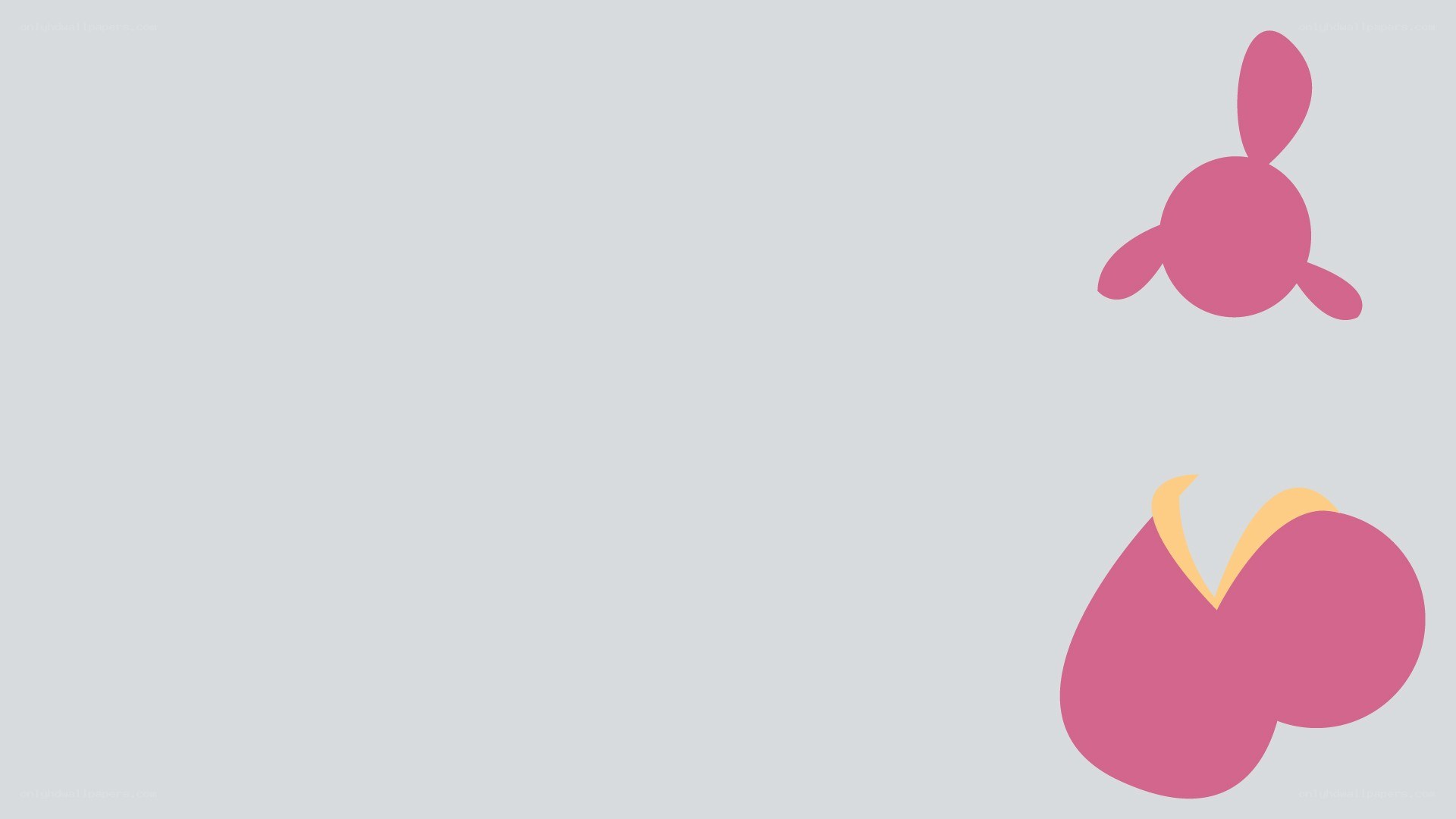 abstract pink shapes on gray