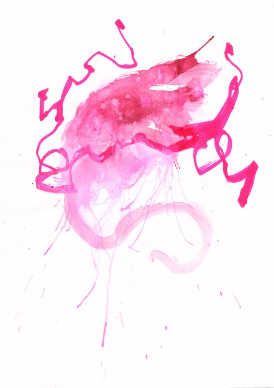 abstract pink watercolor splatter