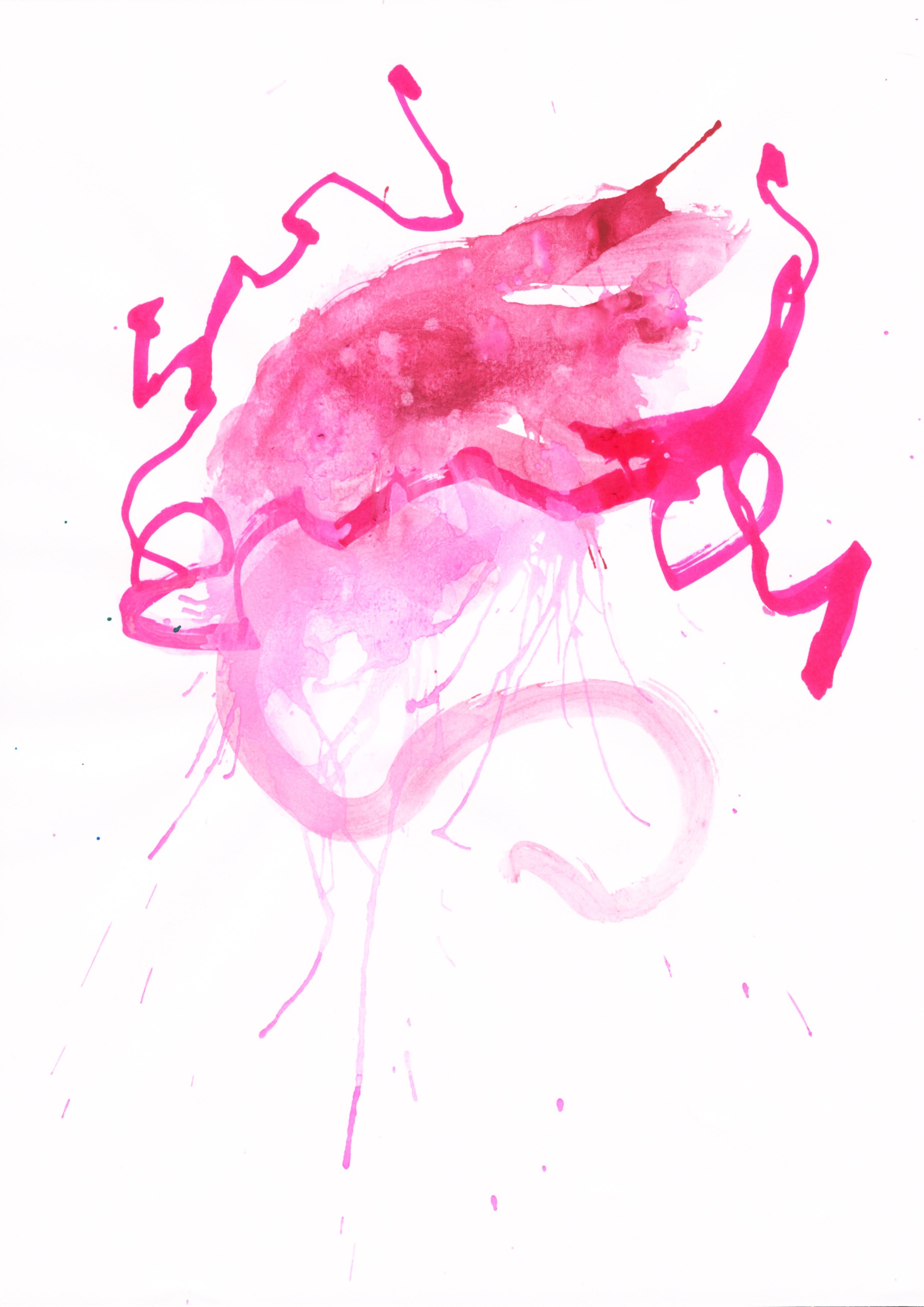 abstract pink watercolor splatter