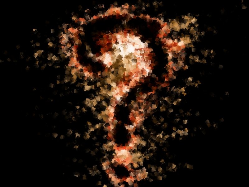 abstract pixelated figure