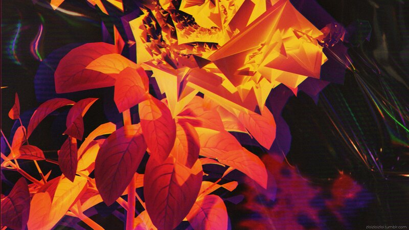 Abstract Plant Forms — Red