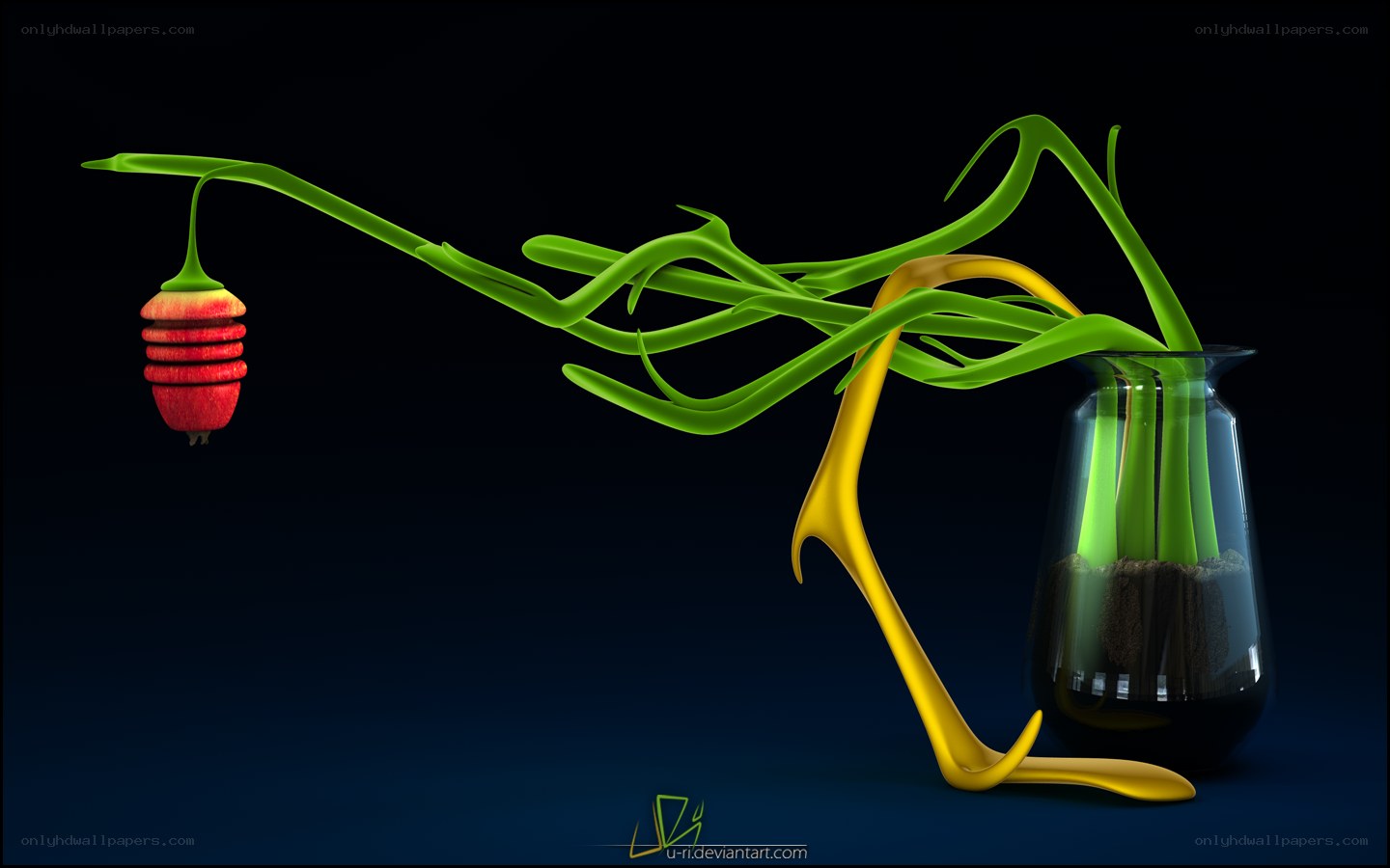 Abstract plant in a vase