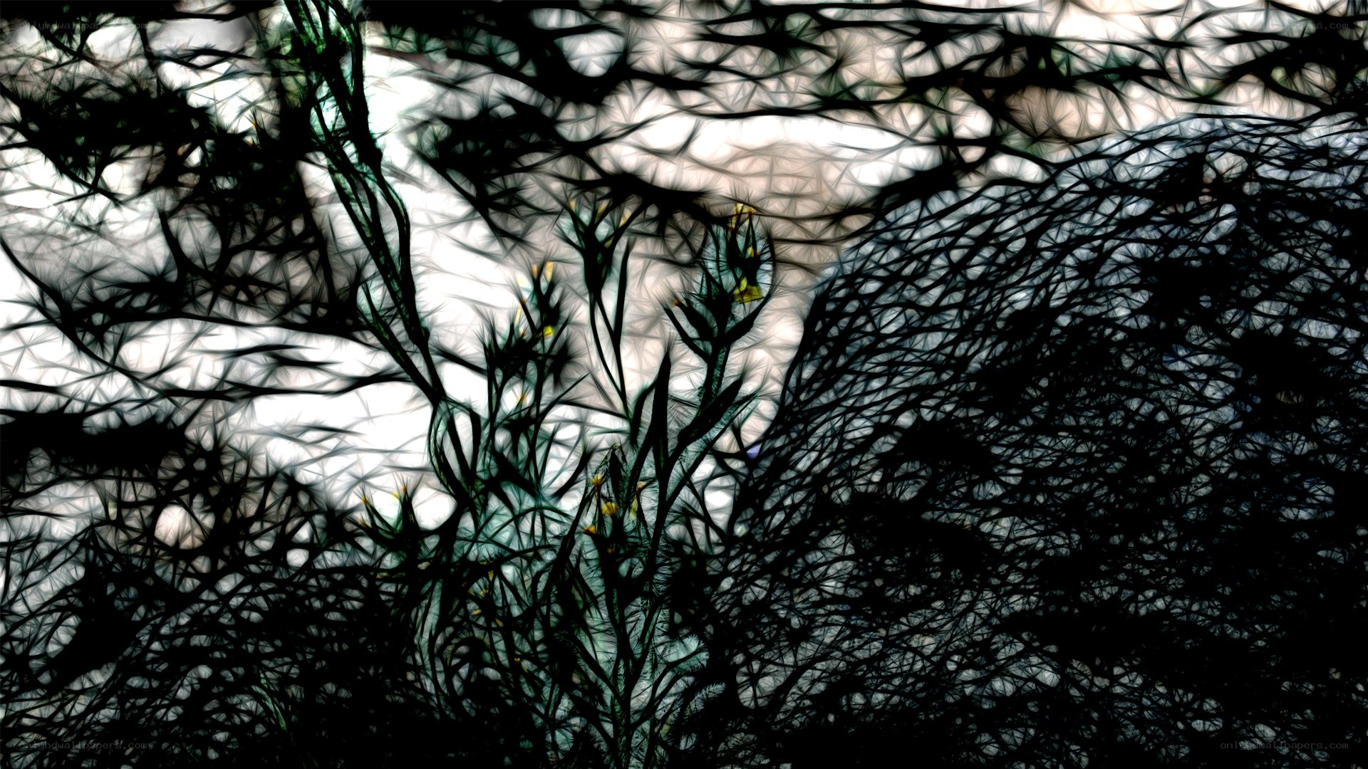 Abstract plant silhouette pattern