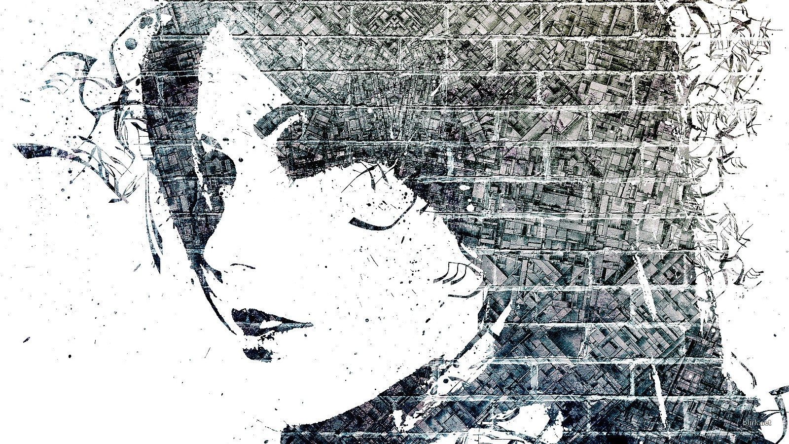 abstract portrait mosaic