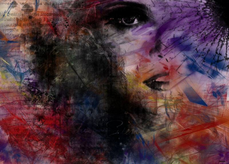 Abstract Portrait of a Man — Purple