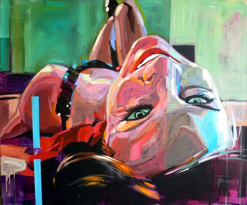 abstract portrait of a reclining figure