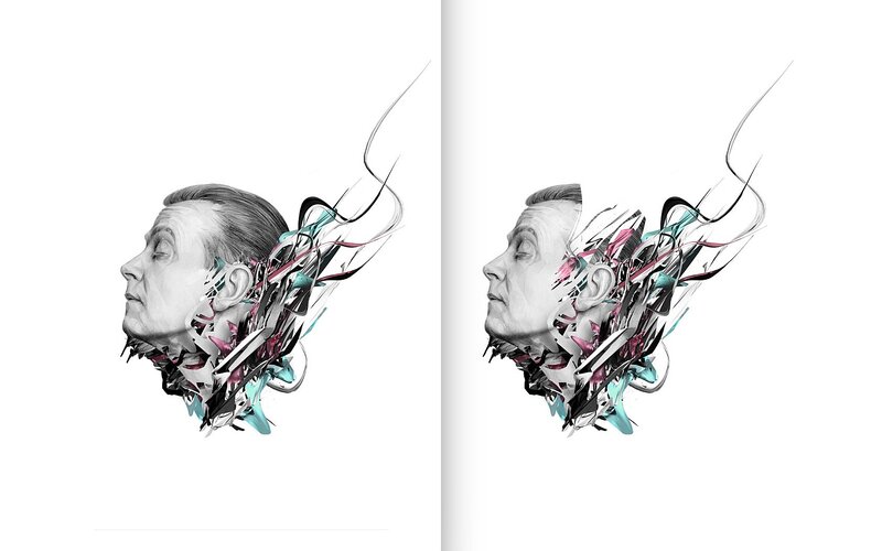 abstract portrait of man