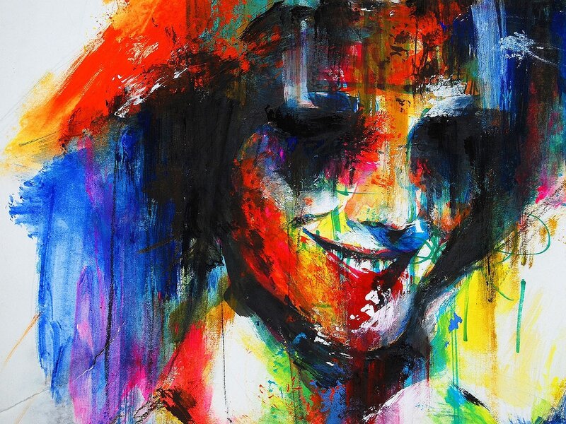 Abstract Portrait of Person — Red, Vibrant