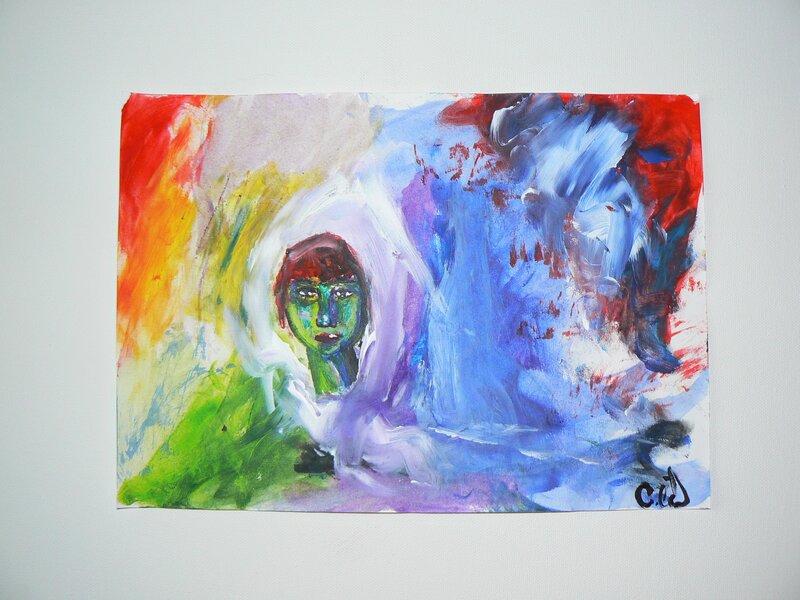 Abstract Portrait Painting — Blue
