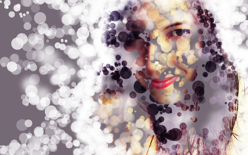 abstract portrait with bokeh effect