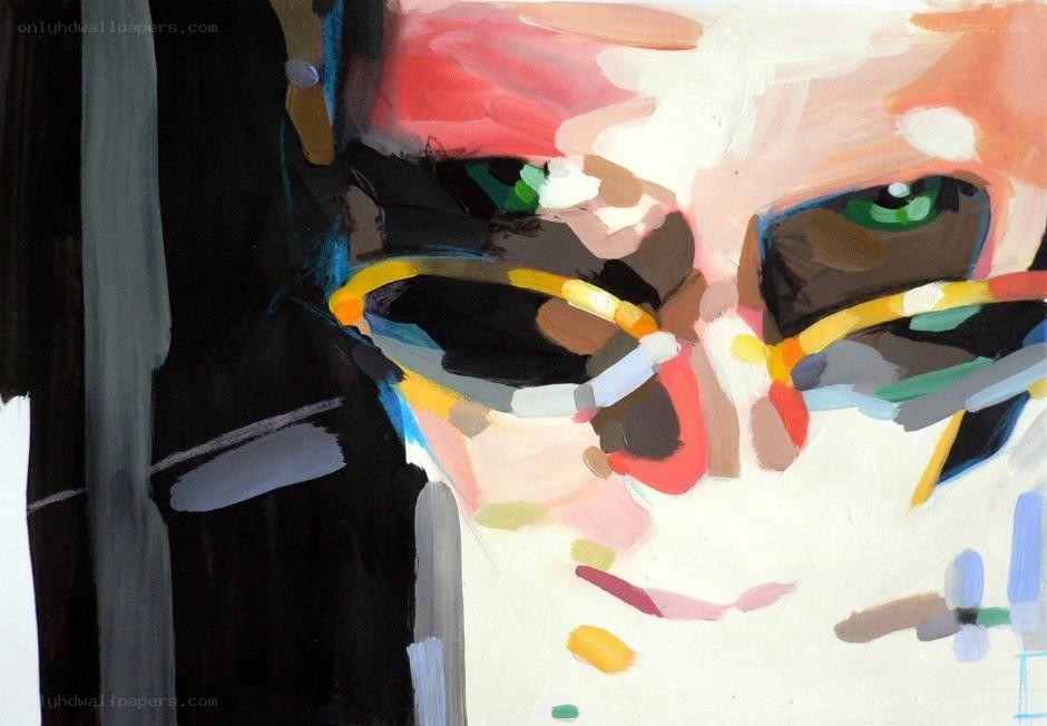 Abstract portrait with bold colors