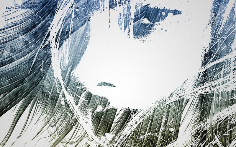 abstract portrait with brush strokes