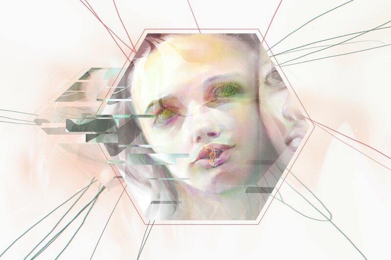 abstract portrait with digital effects