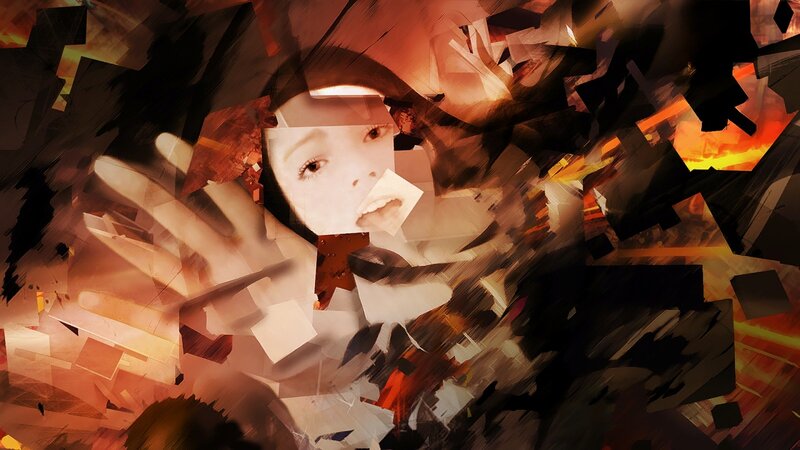 abstract portrait with fragmented face