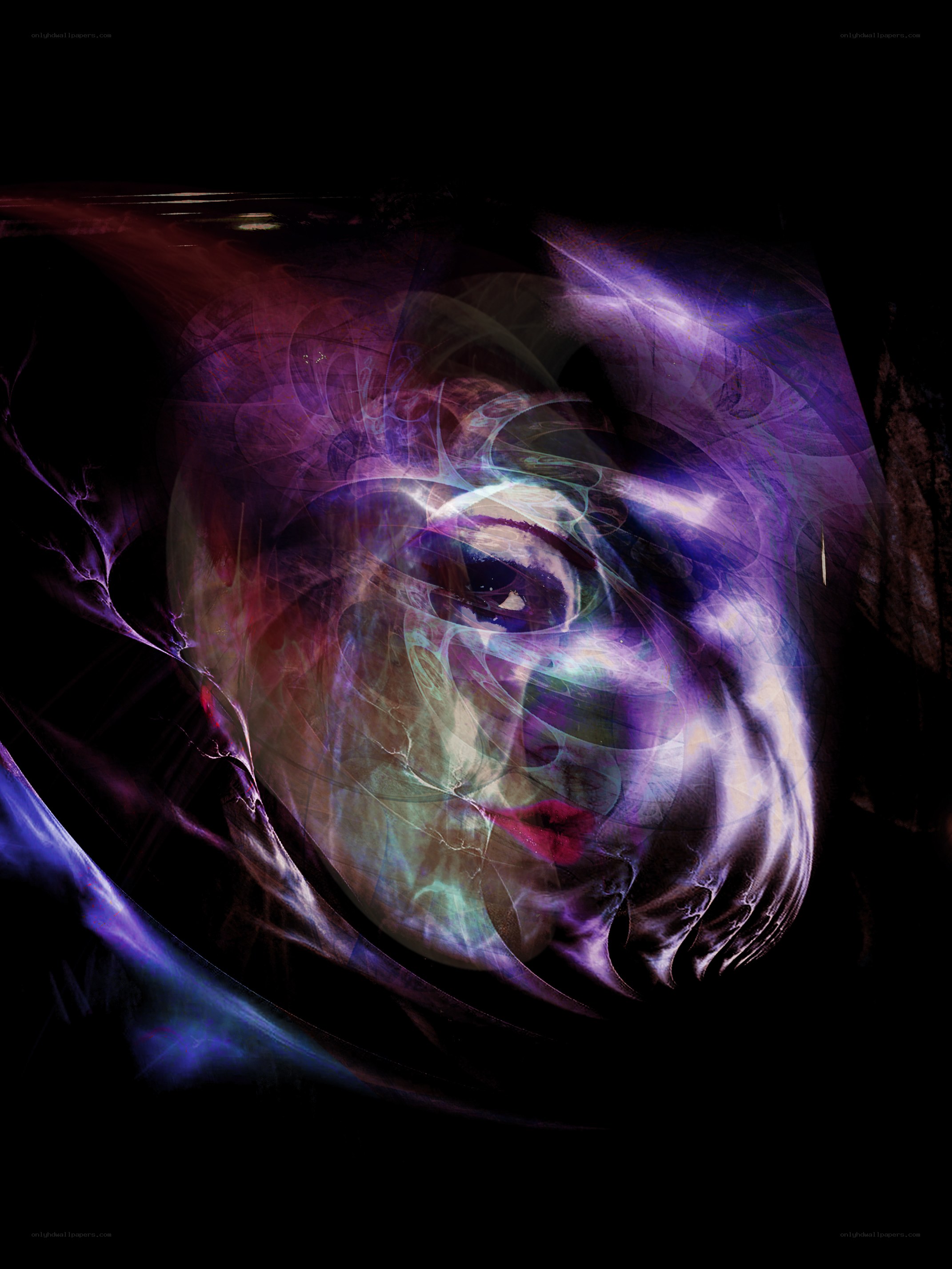 abstract portrait with glowing colors