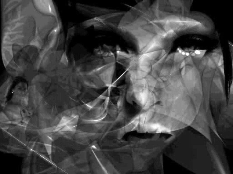 abstract portrait with light effects