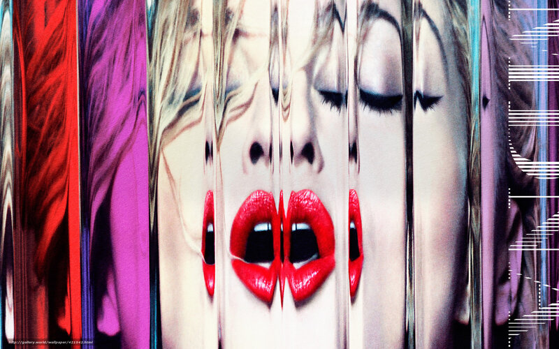 abstract portrait with red lips