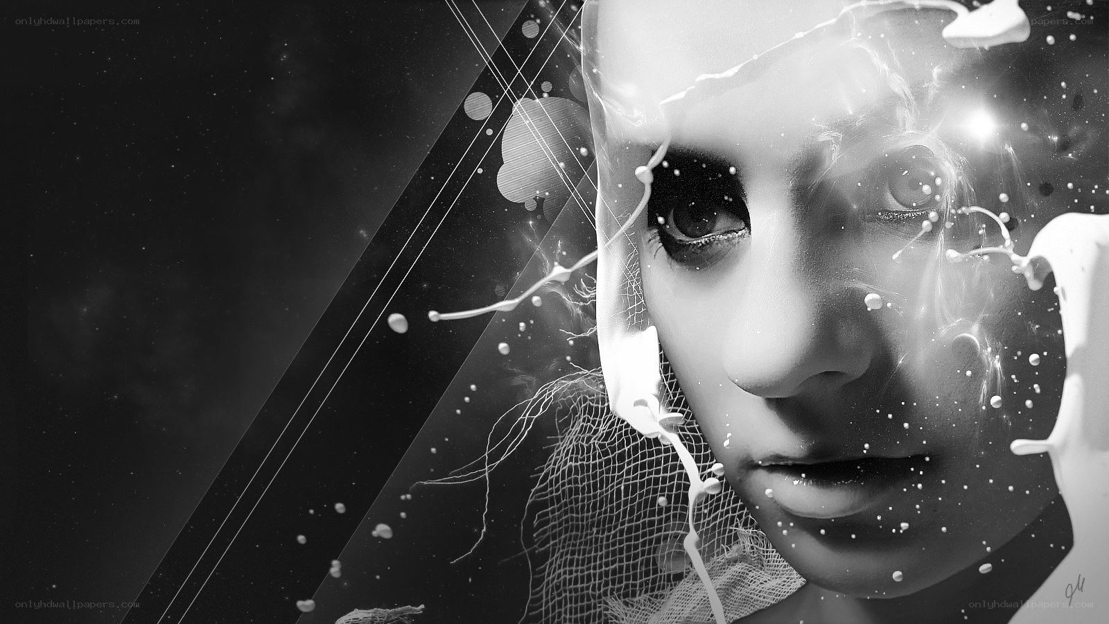 abstract portrait with splashes