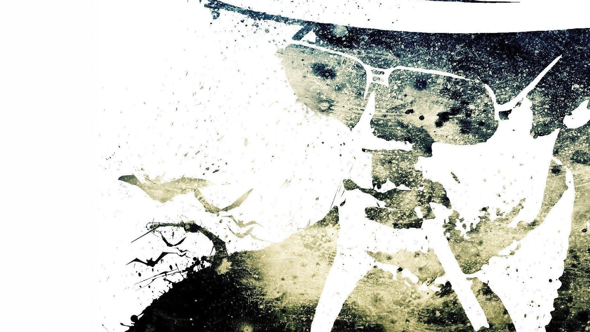 abstract portrait with splatter effect
