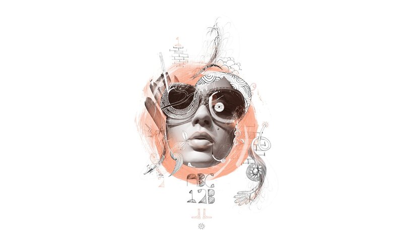 abstract portrait with sunglasses