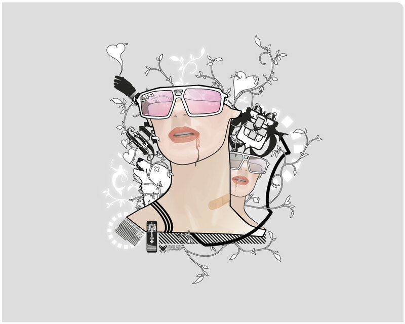 abstract portrait with sunglasses