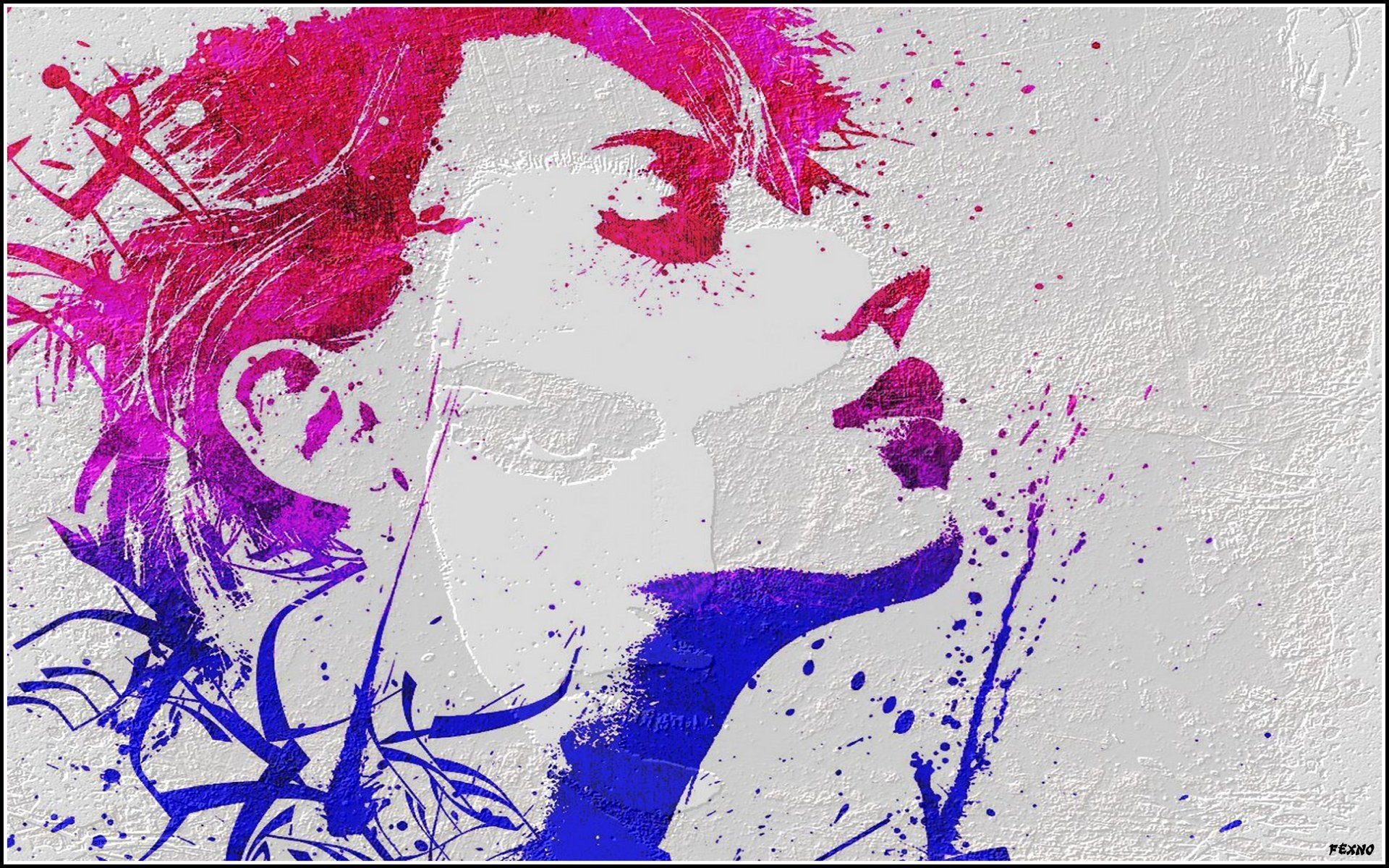 abstract portrait with vibrant colors