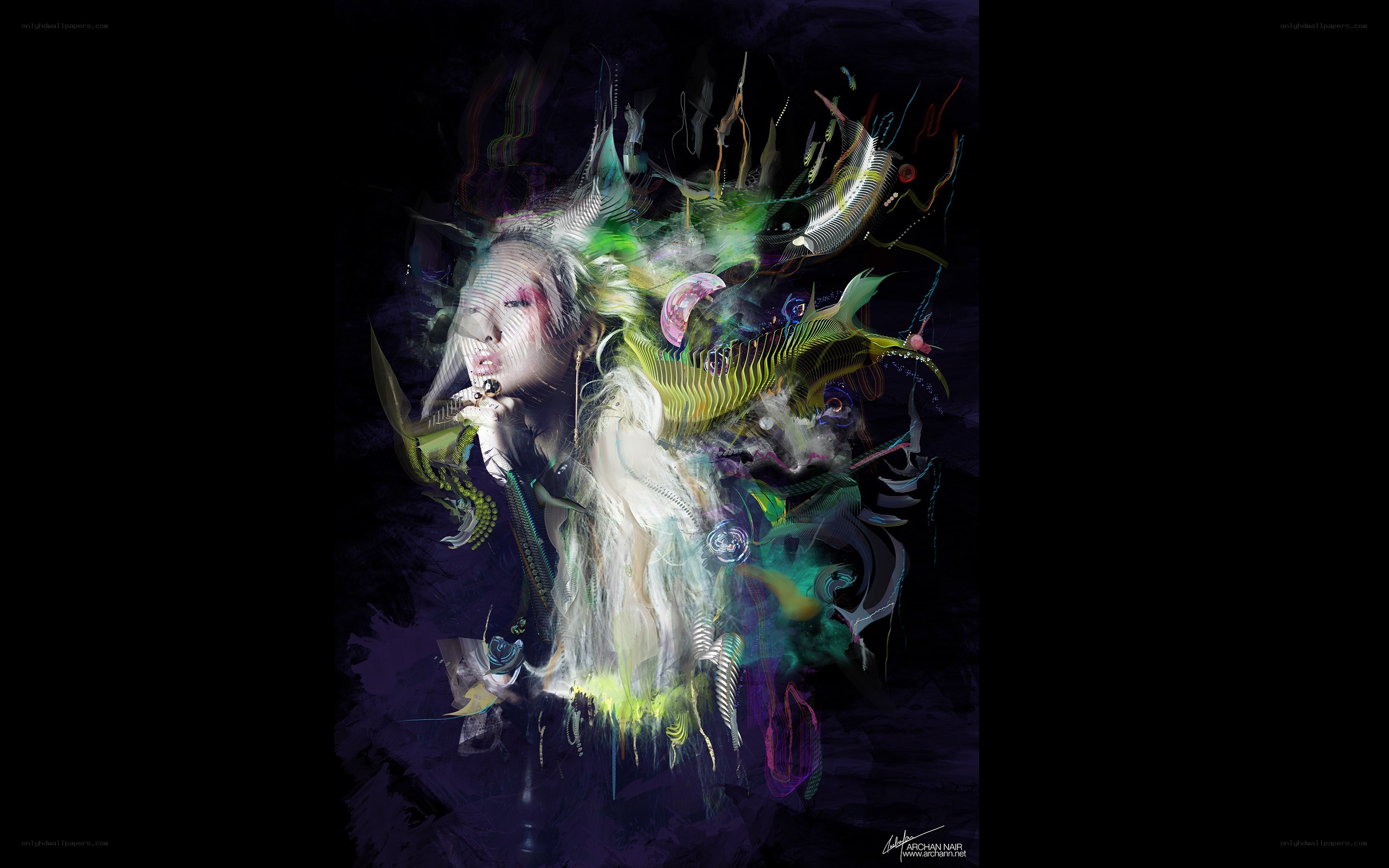 abstract portrait with vibrant colors