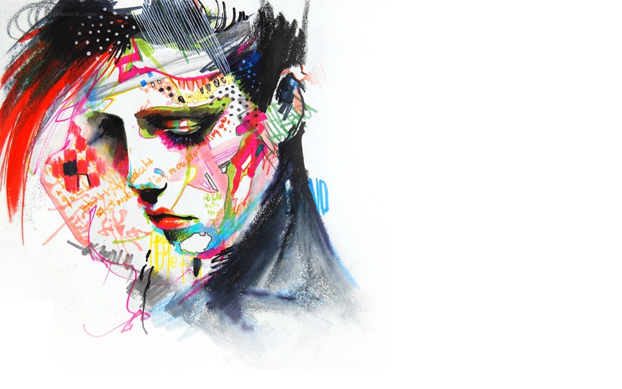 abstract portrait with vibrant colors