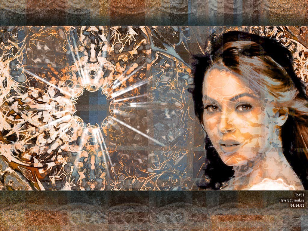 abstract portrait with woman