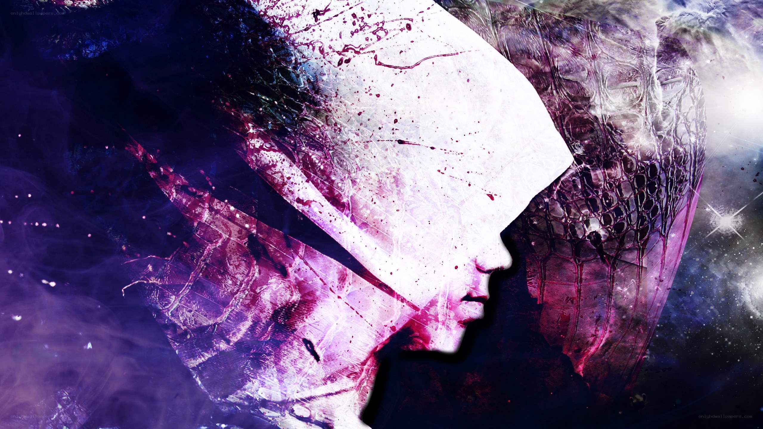 abstract profile with splattered paint