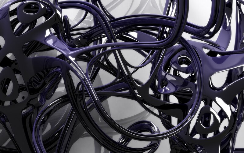 Abstract purple and black swirls
