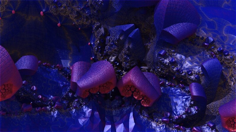 abstract purple and blue fractal landscape