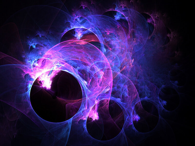 Abstract purple and blue fractal swirls