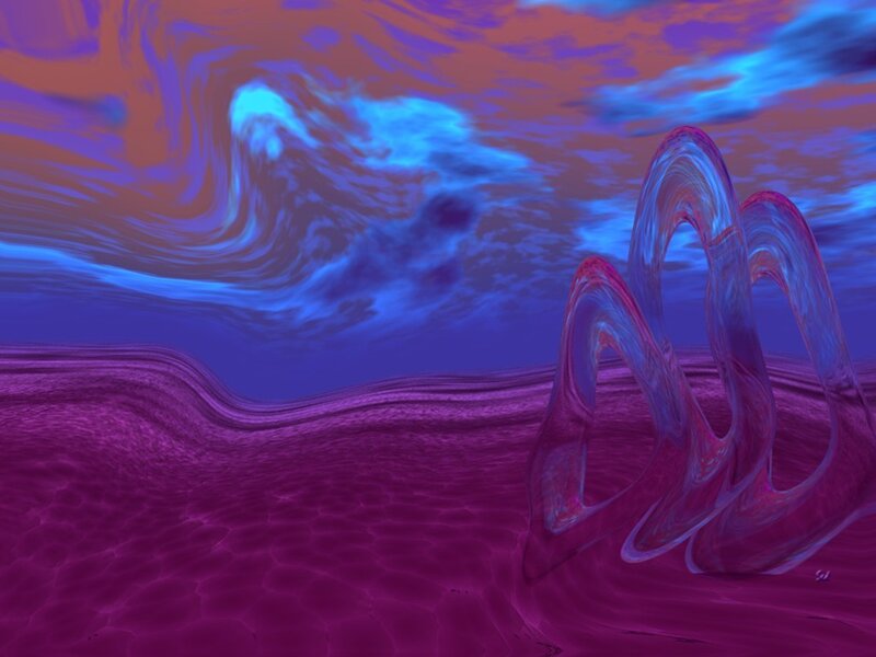 Abstract purple and blue landscape