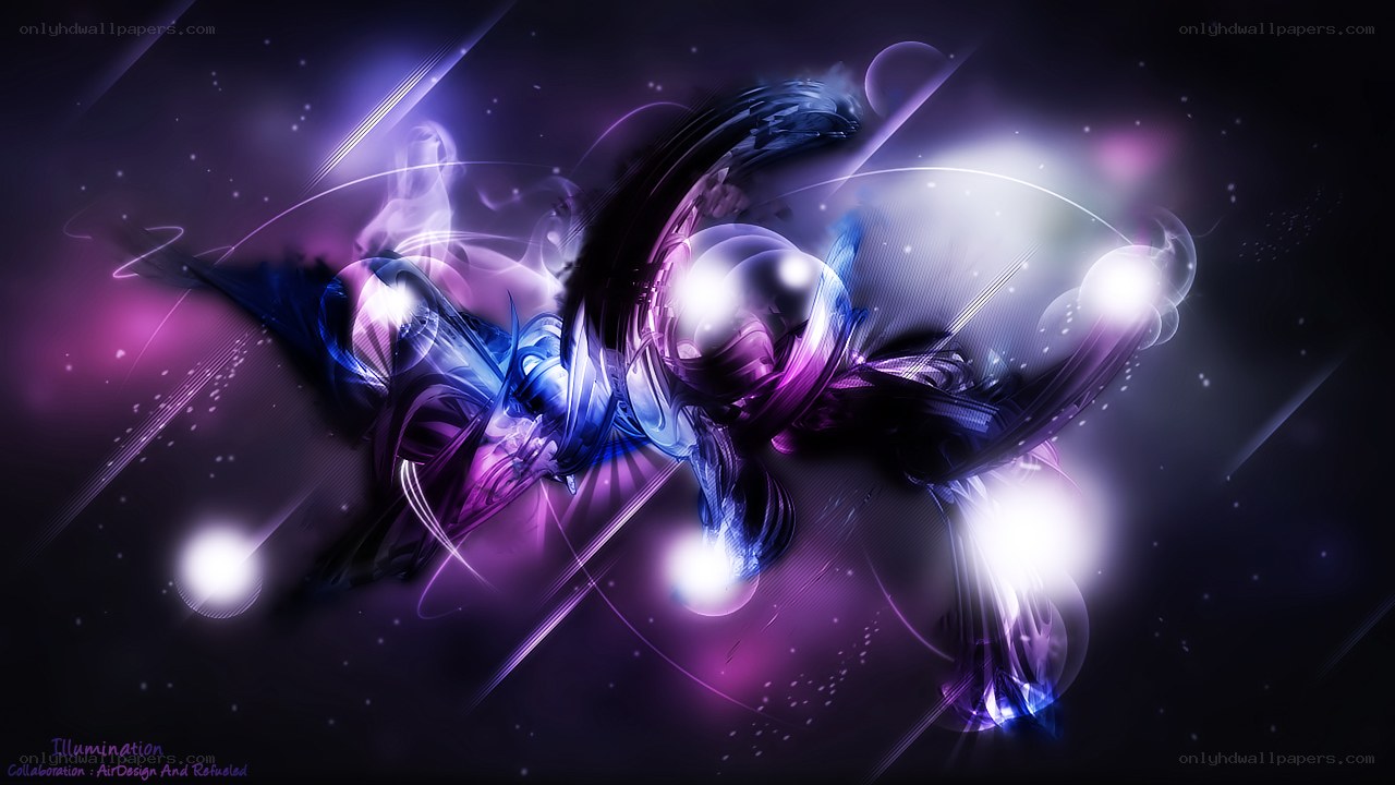 Abstract purple and blue light art