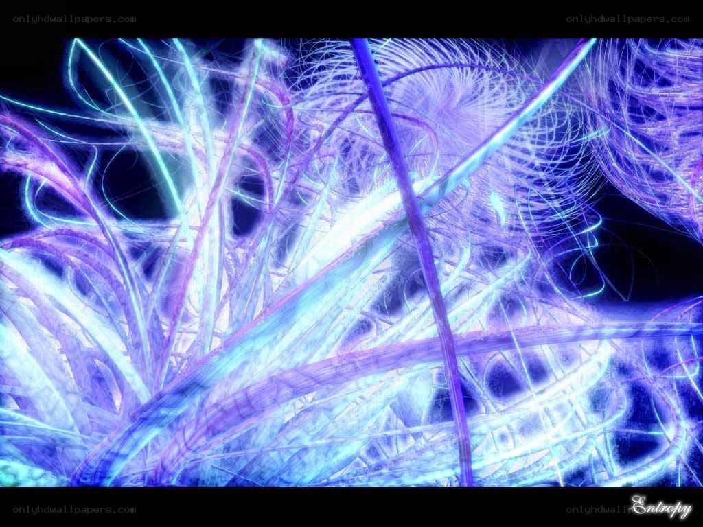 Abstract purple and blue light strands