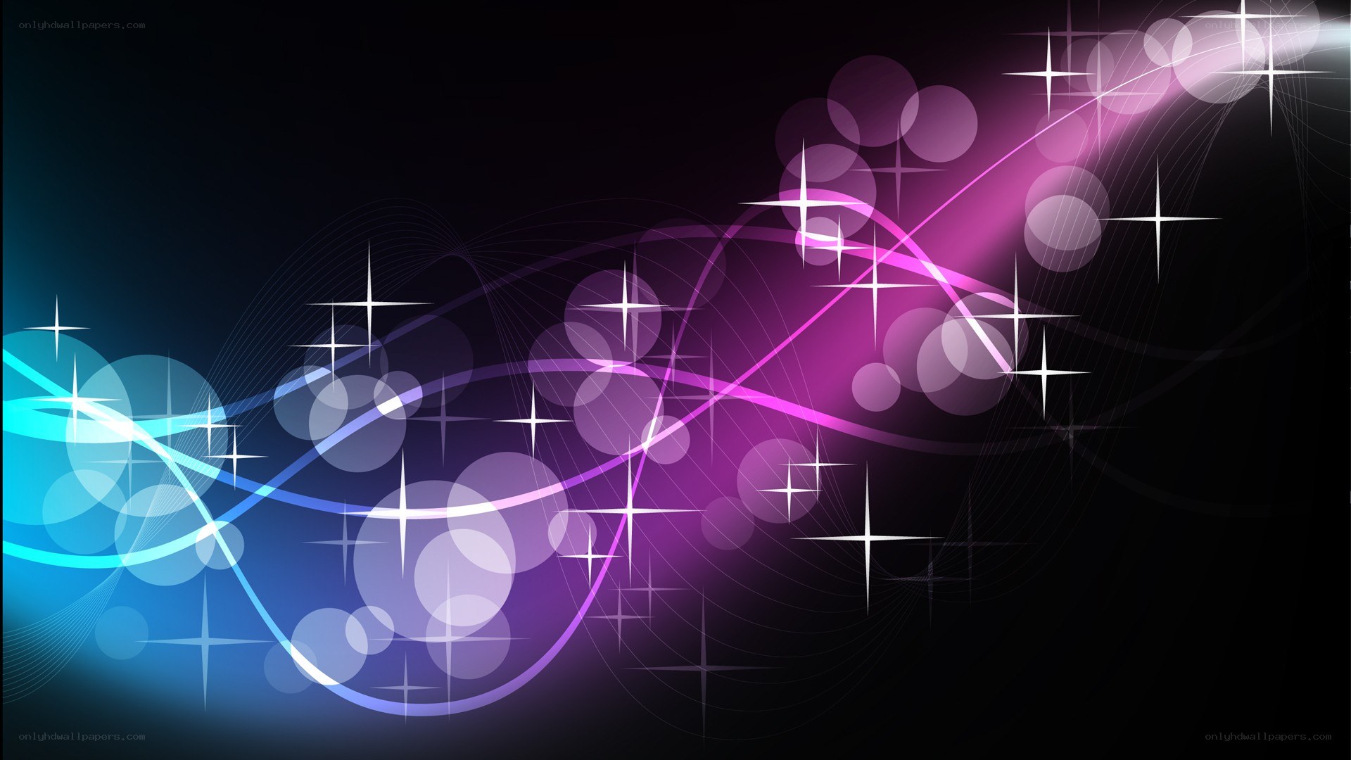 Abstract purple and blue light waves
