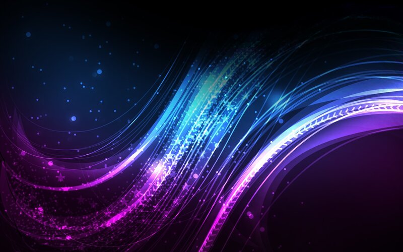 Abstract purple and blue light waves