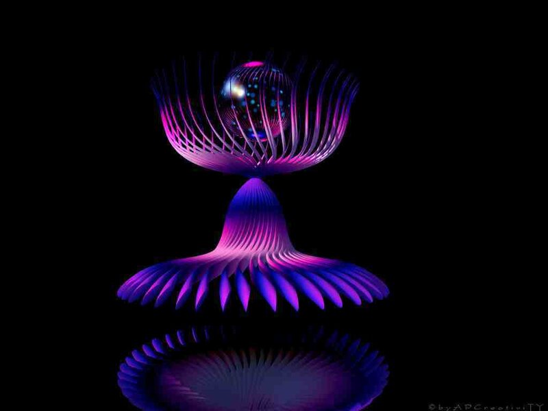 Abstract purple and blue sculpture