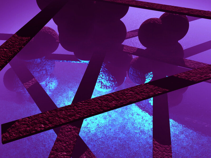 abstract purple and blue structure