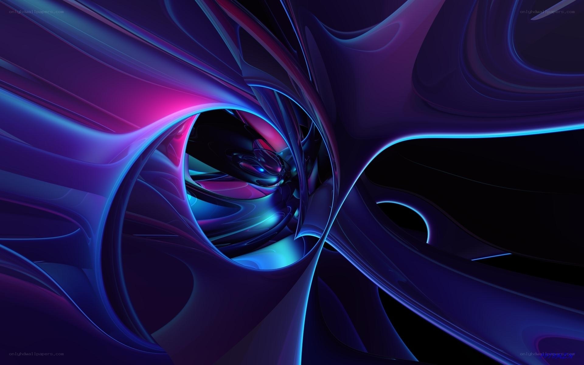 Abstract purple and blue tunnel