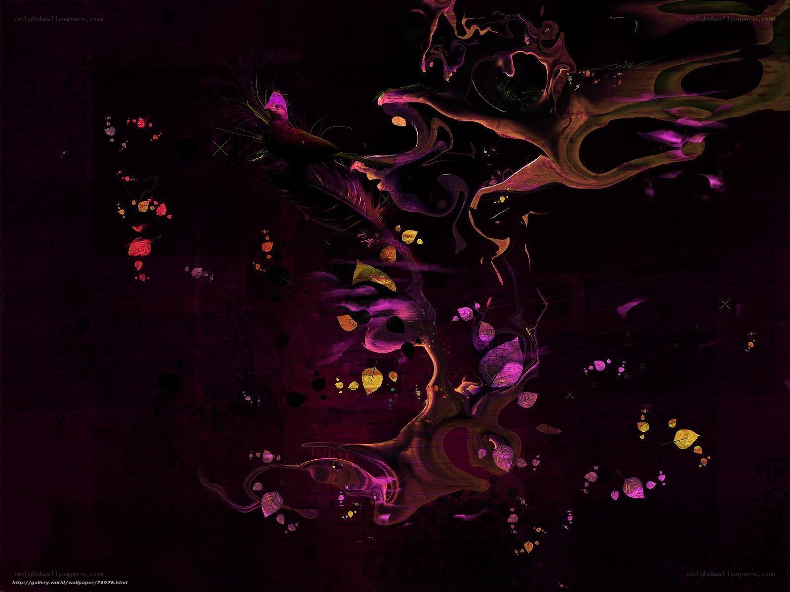 Abstract purple and gold art